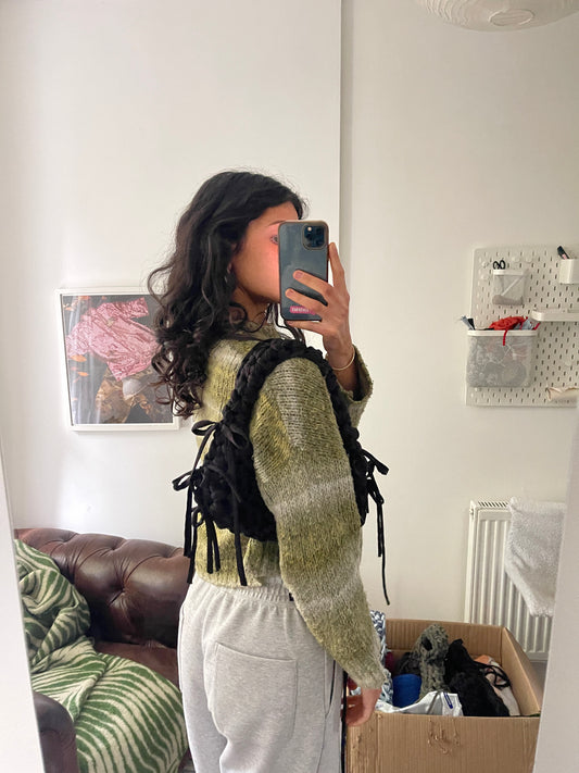 Black Fringe Shoulder
