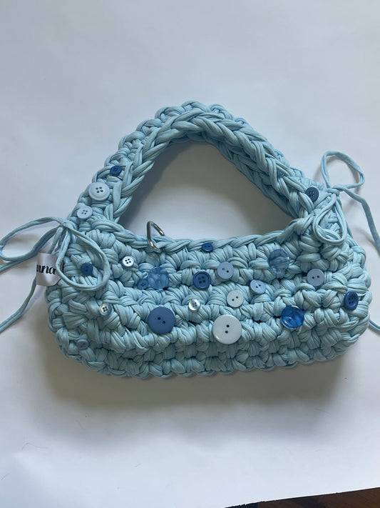 Button Bag Blue