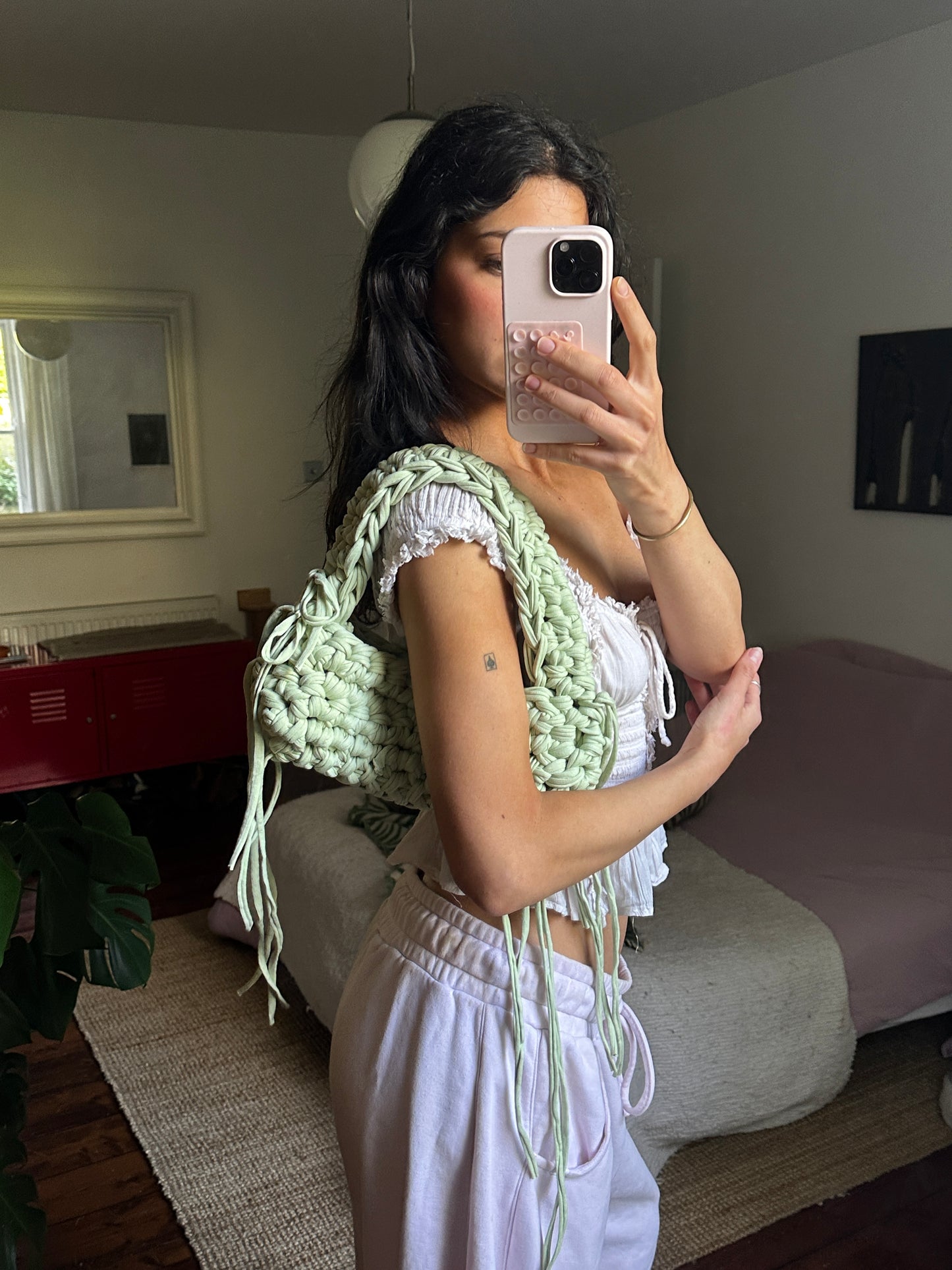 Mint Fringe Shoulder