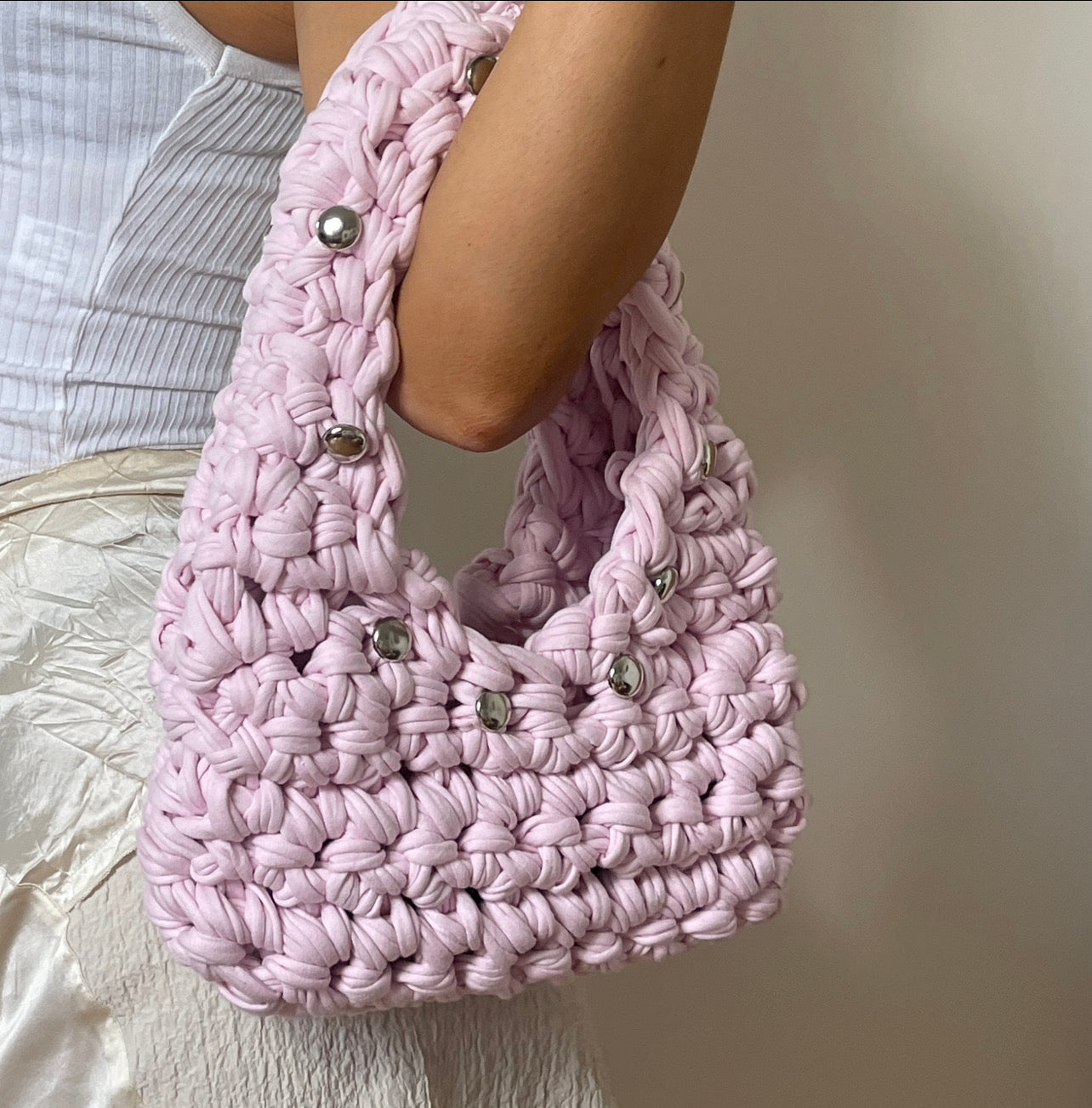 Baby Pink Stud Bag