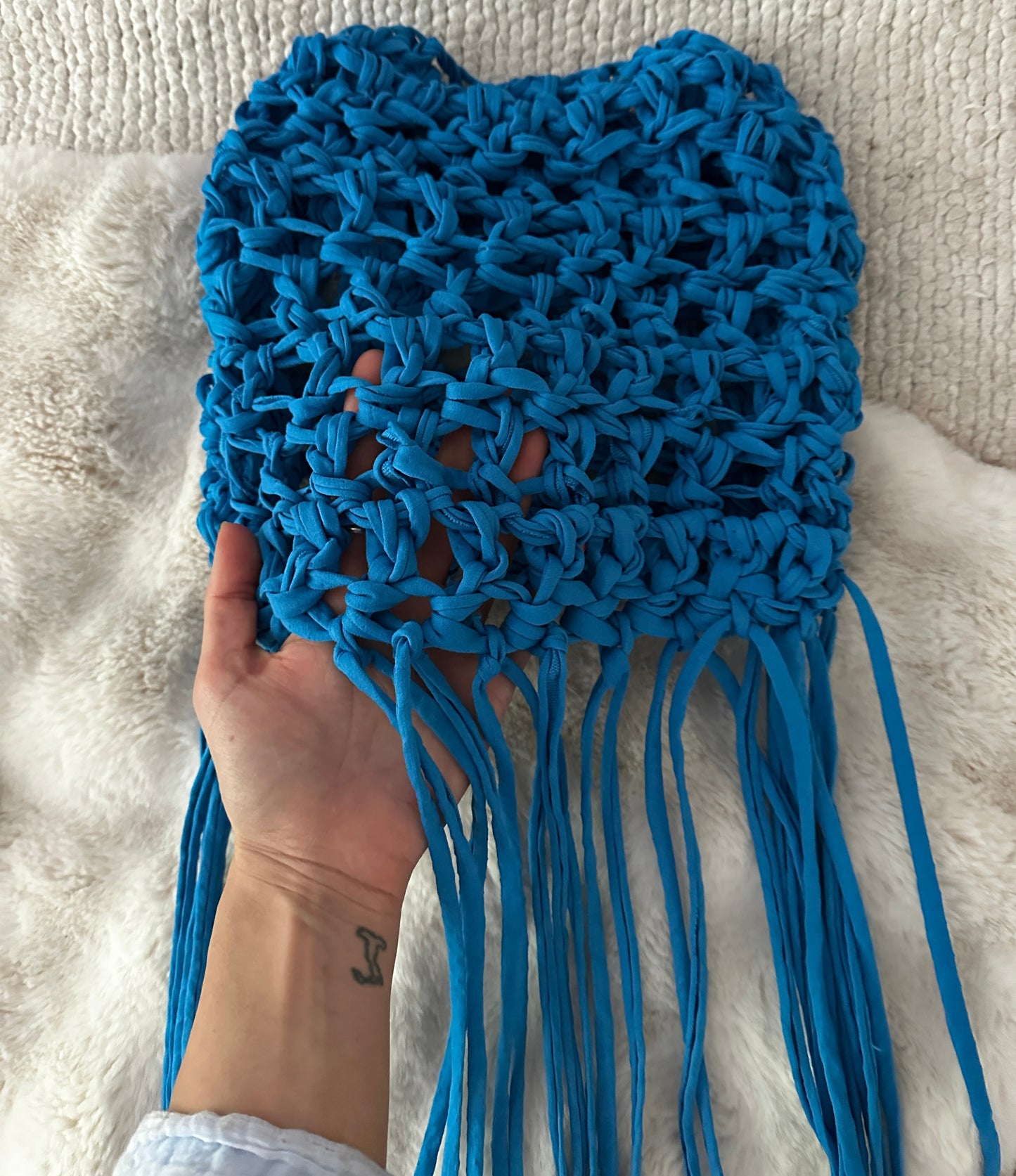 Electric Blue Fringe Mini