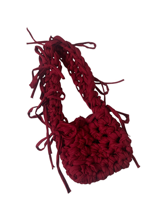 An All Burgundy Ribbon Crossbody