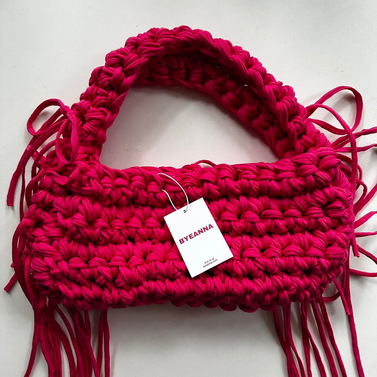 Hot Pink Fringe Shoulder