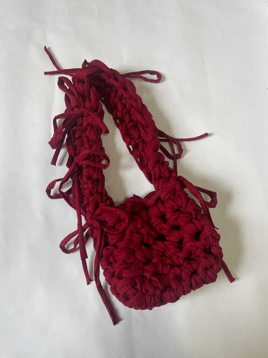 Burgundy Ribbon Crossbody