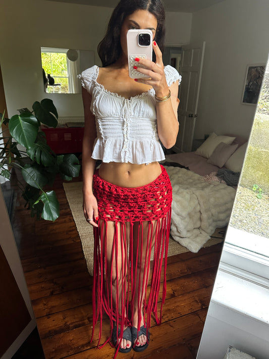Red Fringe Maxi